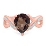 Pear Teardrop Natural Stone Infinity Ring