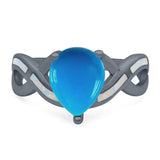 Pear Teardrop Natural Stone Infinity Ring
