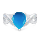 Pear Teardrop Natural Stone Infinity Ring