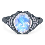 Oval Natural Stone Cluster Wedding Ring