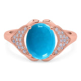 Oval Natural Stone Cluster Wedding Ring