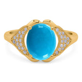 Oval Natural Stone Cluster Wedding Ring
