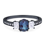 Art Deco Oval Natural Stone Trio Ring