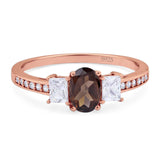 Art Deco Oval Natural Stone Trio Ring