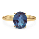 Art Deco Oval Natural Stone Solitaire Ring