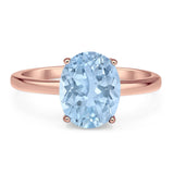 Art Deco Oval Natural Stone Solitaire Ring