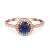 Art Deco Round Natural Stone Wedding Ring