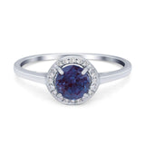 Art Deco Round Natural Stone Wedding Ring