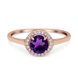 Art Deco Round Natural Stone Wedding Ring