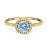 Art Deco Round Natural Stone Wedding Ring