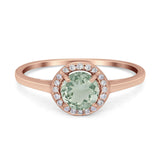 Art Deco Round Natural Stone Wedding Ring