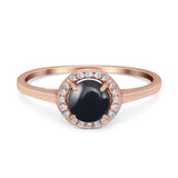 Art Deco Round Natural Stone Wedding Ring