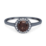 Art Deco Round Natural Stone Wedding Ring