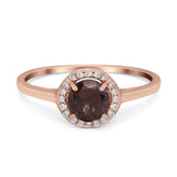 Art Deco Round Natural Stone Wedding Ring