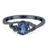 Minimalist Oval Natural Stone Solitaire Ring