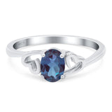 Minimalist Oval Natural Stone Solitaire Ring