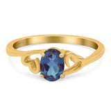 Minimalist Oval Natural Stone Solitaire Ring