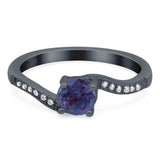 Round Natural Stone Art Deco Ring