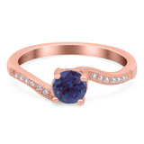Round Natural Stone Art Deco Ring