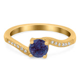 Round Natural Stone Art Deco Ring
