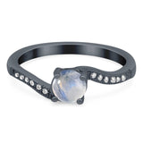 Round Natural Stone Art Deco Ring