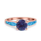 Vintage Style Round Natural Stone Solitaire Ring