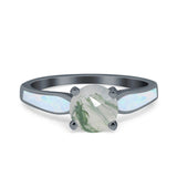 Round Natural Stone Solitaire Ring