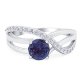 Round Natural Stone Twisted Ring