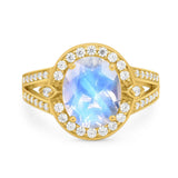 Art Deco Oval Natural Stone Ring