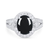 Art Deco Oval Natural Stone Ring
