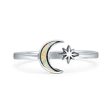 Oxidized Moon & Star Ring