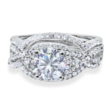 Round Natural Stone Three Piece Ring