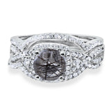 Round Natural Stone Three Piece Ring