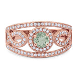 Round Natural Stone Infinity Shank  Ring