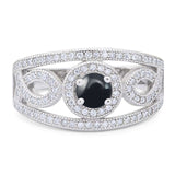 Round Natural Stone Infinity Shank  Ring