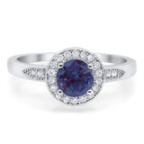 Round Natural Stone Engagement Ring