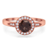 Round Natural Stone Engagement Ring