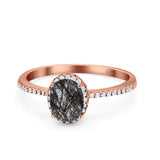 Vintage Style Oval Natural Stone Solitaire Ring