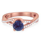 Art Deco Round Natural Stone Twisted Ring