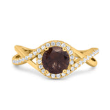 Round Natural Stone Twisted Ring