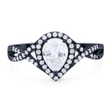 Art Deco Pear Infinity Twisted Ring  