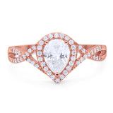 Art Deco Pear Infinity Twisted Ring  
