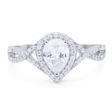 Art Deco Pear Infinity Twisted Ring  