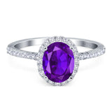 Art Deco Oval Natural Stone Halo Ring