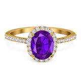 Art Deco Oval Natural Stone Halo Ring