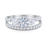 Three Stone Round Vintage Style Ring