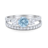Three Stone Round Vintage Style Ring