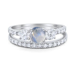 Three Stone Round Vintage Style Ring