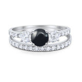 Three Stone Round Vintage Style Ring