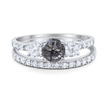 Three Stone Round Vintage Style Ring